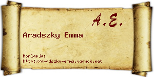 Aradszky Emma névjegykártya