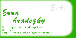 emma aradszky business card